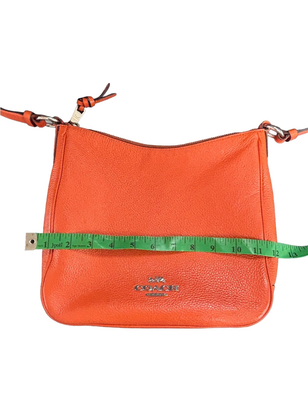 Coach Pebbled Leather Crossbody Bag in Orange - Picture 6 of 7